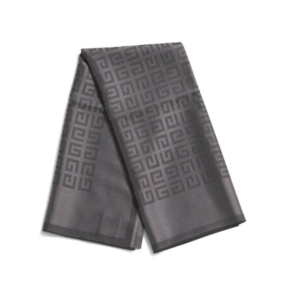 GIVENCHY Dark Grey Made In Italy Silk Blend All Over Oblong Scarf - Picture 1 of 2